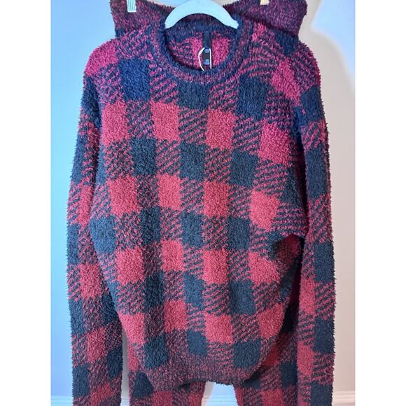 Skims cozy knit buffalo check cozy knit pullover Very oversized L/XL NWT - Picture 5 of 8